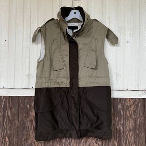 Rag & Bone Army Green and Brown Hooded Kinsley Gilet Vest USA size 8